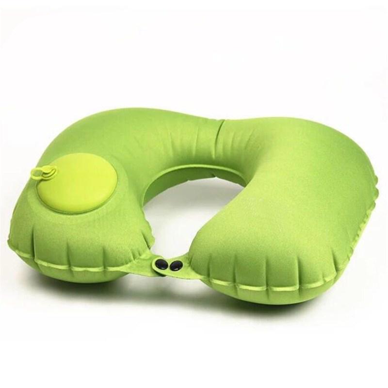 Cuscino gonfiabile automatico a forma di U, tipo push, portatile, poggiatesta ad aria