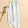 Women's Casual Fashion Sleep Pants Striped Loungewear Pants Wearable As Outerwear High-Waisted Pants
