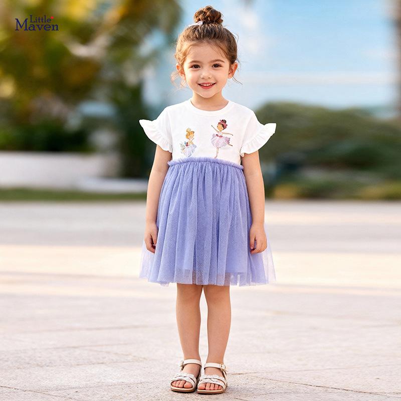 Toddler Tutu Dress for Girls Tulle Dresses Ruffle Tiered Swing Twirly Summer Sundress with Flutter Sleeves Casual Party Tulle Sundress for Kids