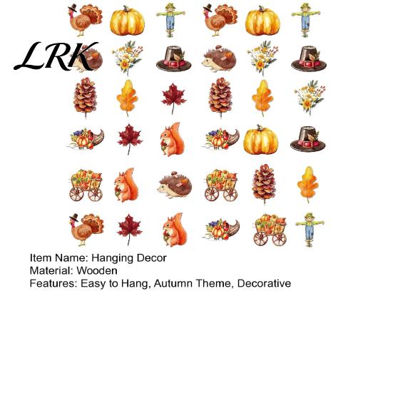 Herbst-Thema Hängedekoration 12/24/36 Stück Thanksgiving Holzdekoration, Herbstkürbis Ahornblatt Bauernhaus Truthahn Ornament, Erntefest Party