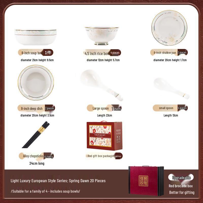Modlanca Spring Dawn 20-Piece Ceramic Dinnerware Set