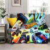 2025 Nuova Nuova Coperta in Flanella Cartone Animato Auto da Corsa H-Hot Wheels, Morbida Coperta Plaid per Casa Camera da Letto Letto Divano Coperta da Viaggio Regalo per Bambini