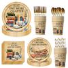 Retro Books Themed Party Supplies: Paper Plates, Napkins, Book Club Tableware & Event Decorations