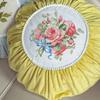 Retro Rose Pillowcase Cushion Pumpkin Cushion Cover Velvet Round Pillow Case Futon Sofa Car Decor Solid Color Lace Cushion Cover