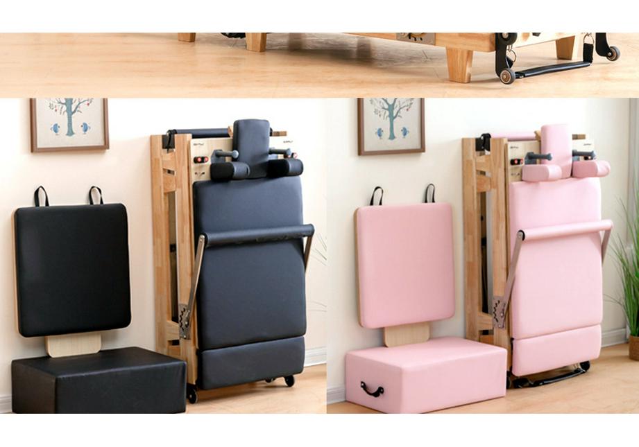 Pilates Foldable Oak Reformer & Ladder Barrel Gym Equipment for Home Yoga Studio