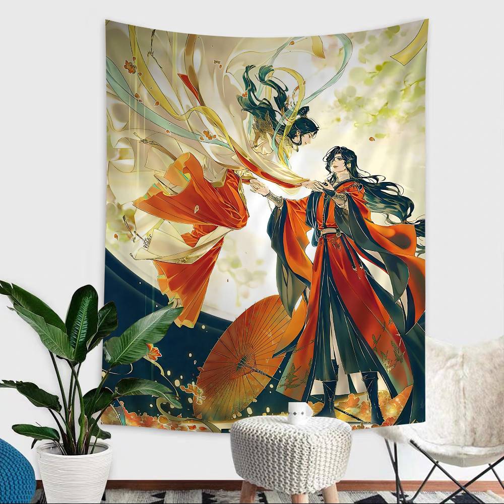 Tian Guan Ci Fu Hippie Wall Hanging Tapestries Art Science Fiction Room Home Decor Kawaii Room Decor