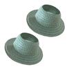Doll Sun Hat With Ear Cutouts Empty Top Straw Hat  For Costume Cosplay Decorative Party Accessory In Assorted Color