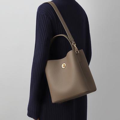 Bag Women's Crossbody Bag Women's Bucket Bag Genuine Leatherbags One Shoulder All-in-one Handbag Commuter Bag