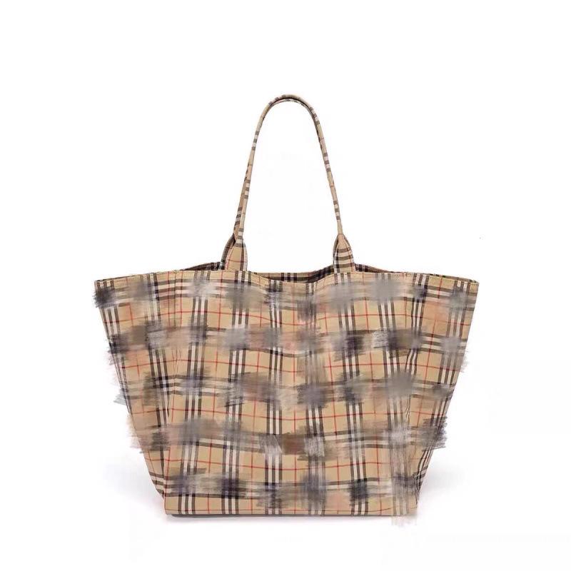 Retro Plaid Orange Check Large Capacity Tote Bag 1570₽