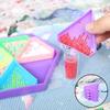 9Pcs Diamond Painting Tray Set, Hexagon Drill Storage Trays with 6 Triangle Trays, Spoon & Brush, 5D Diamond Embroidery Accessories DIY Art Supplies
