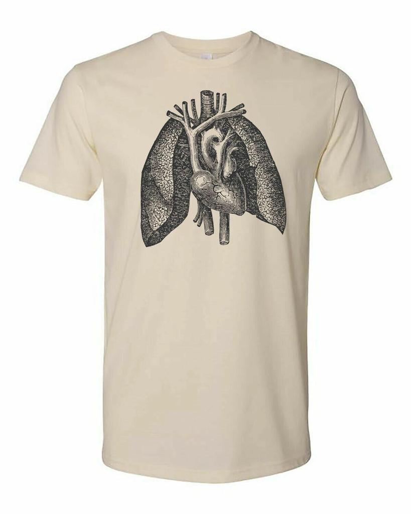 Cottage Cult Clothing Tee T Shirt Cotton Medical Anatomy Victorian Art Lungs #3