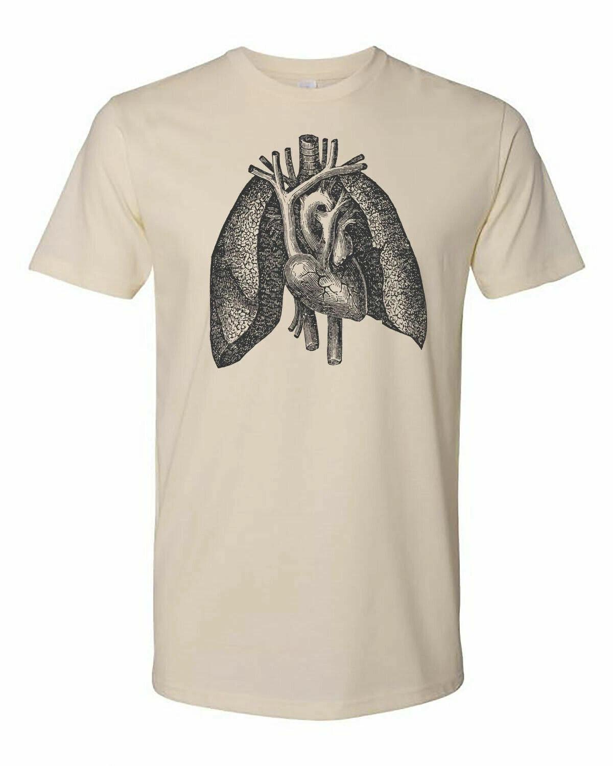 

Cottage Cult Clothing Tee T Shirt Cotton Medical Anatomy Victorian Art Lungs #3 M
