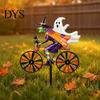 Decorative Stakes for Flower Beds Halloween Wizard/Ghost/Black Cat/Skeleton Bicycle Ground Stake Ornament, Metal Garden Stakes, Gift Lovers