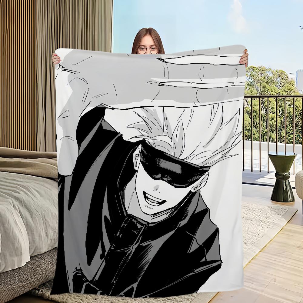 Comfort Warm Soft Plush Blanket Suitable for Sofa Living G-Gojo Room S-Satoru Office Bedroom Travel Anime Manga Flannel Gift