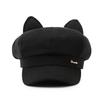 Ladies' Cute Cat Ear Retro Octagonal Beret - Fashionable, Versatile, Face-Flattering Artist Hat