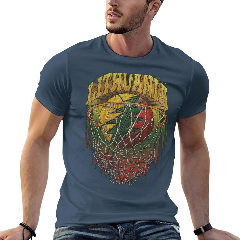 Lithuania Basketball TShirt NonShrink Basic Cotton TShirt