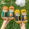 Unisex Non-slip Plush Corduroy Slippers with Bow, Warm Cotton Fleece Lining for Autumn and Winter