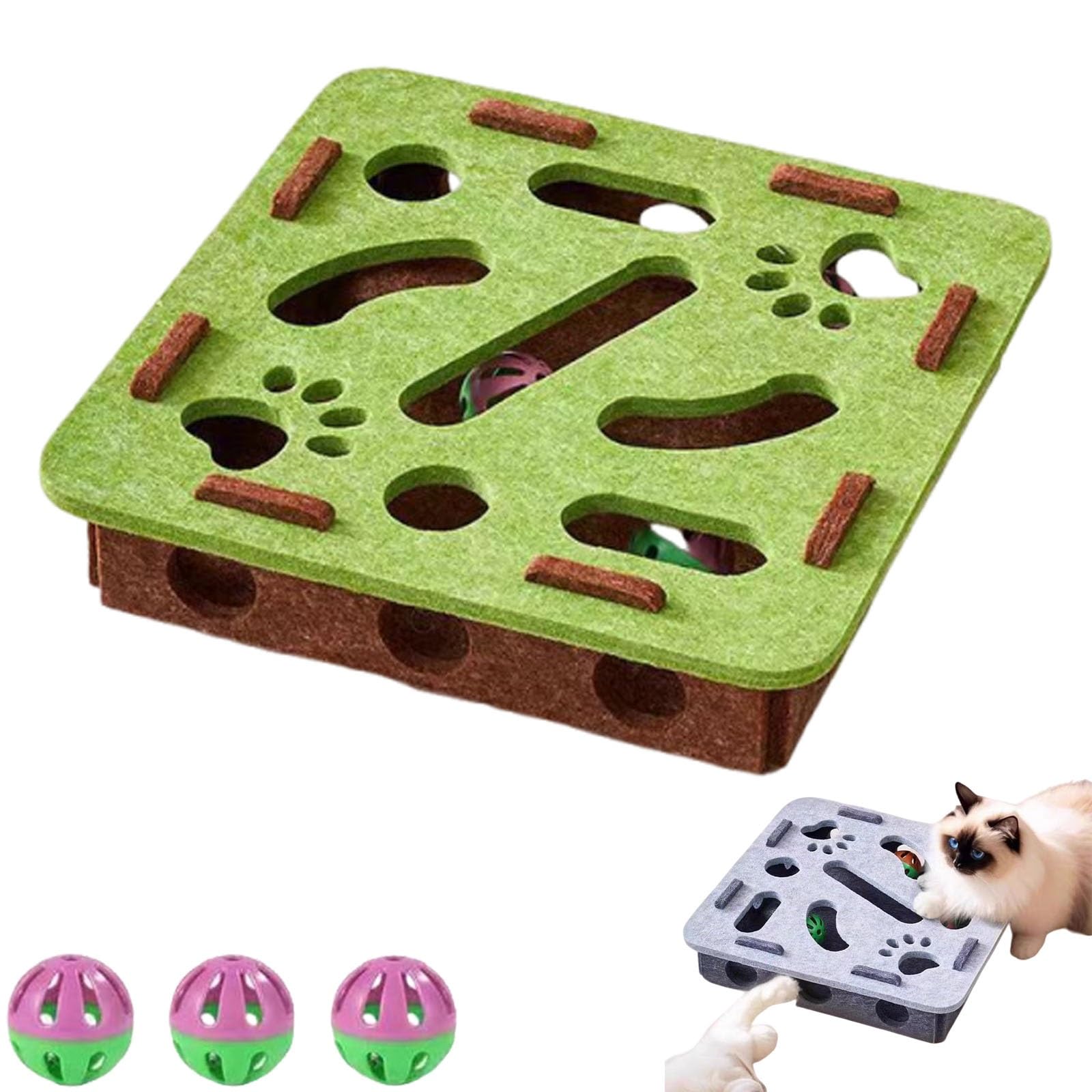 

Nailfile Enrichment Box With Bell For Indoor sscratchingand Hunting Mental Felt Maze Box Scratchpuzzleenrichment Box