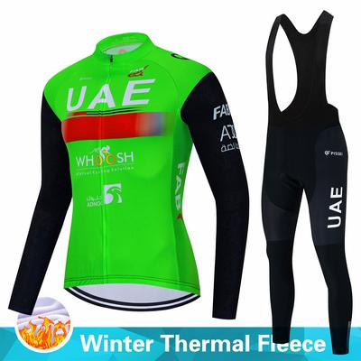 2023 Uae Team Winter Fleece Cycling Jersey Set Men's Ropa Ciclismo Hombre MTB Bike Long Sleeve Bicycle Clothing 19D Gel Pad