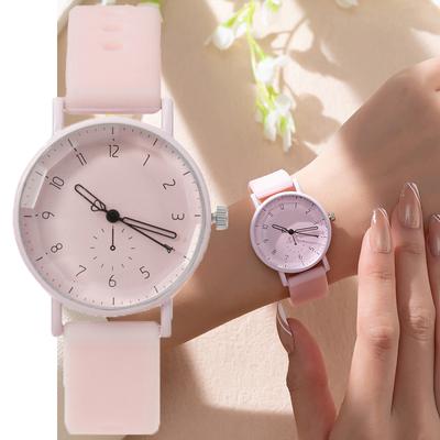 Silikonarmband-Muster-Quarz-Armbanduhren für Mädchen, modische Damen-Armbanduhren, Student-Geschenke