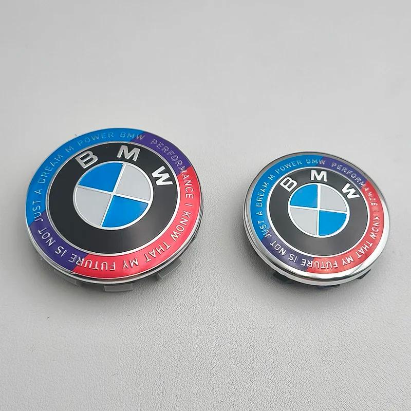 BMW 3D Emblem Center Caps Set of 4 Snap-on ABS Plastic Hub Covers 56mm/68mm for BMW SUV Sedan Auto Accessories