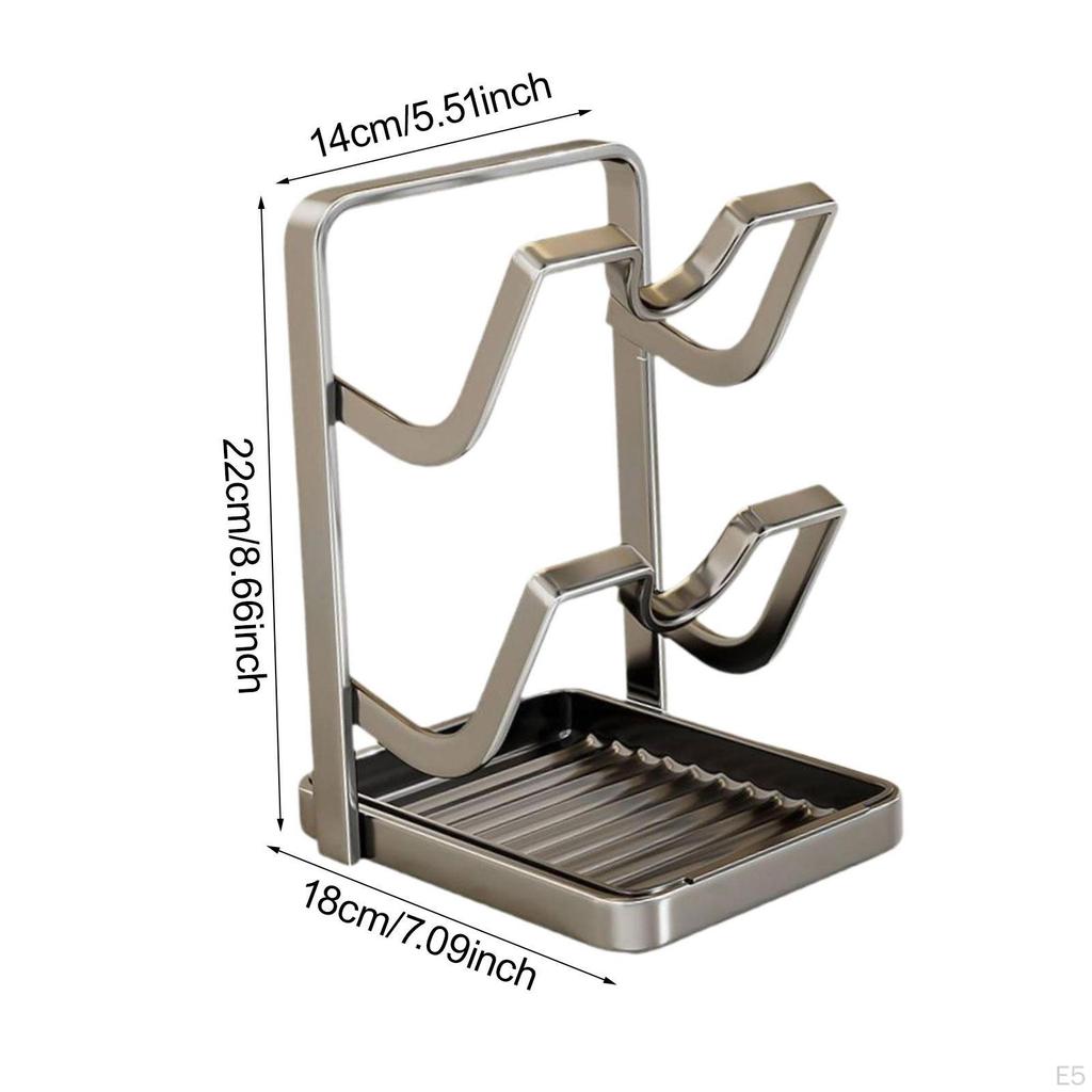 Kitchen Lid Holder, Utensil Rack, Storage Basket, Carbon Steel with Anti-Slip Function, Practical,