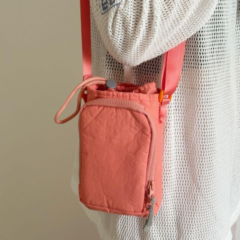 Purse Nylon Shoulder Bag Water Bottle Holde Mobile Phone Bag Casual Crossbody Bag  Travel