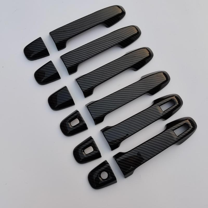 For Toyota Sienta XP170 2015- ABS Carbon Fiber Luxury Suit Side Car Door Handle Cover Trim Molding Sticker Accessories