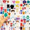 8/16sheets Cute Character Dress Up Puzzle Stickers Make a Face Decals DIY Stationery Fridge Suitcase Assemble Jigsaw Sticker Toy