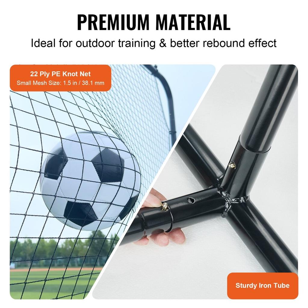 Soccer Rebounder Net, 12x6FT Iron Soccer Training Equipment, Sports Football Training Gift with Portable Bag, Volleyball Rebounder Wall Perfect for