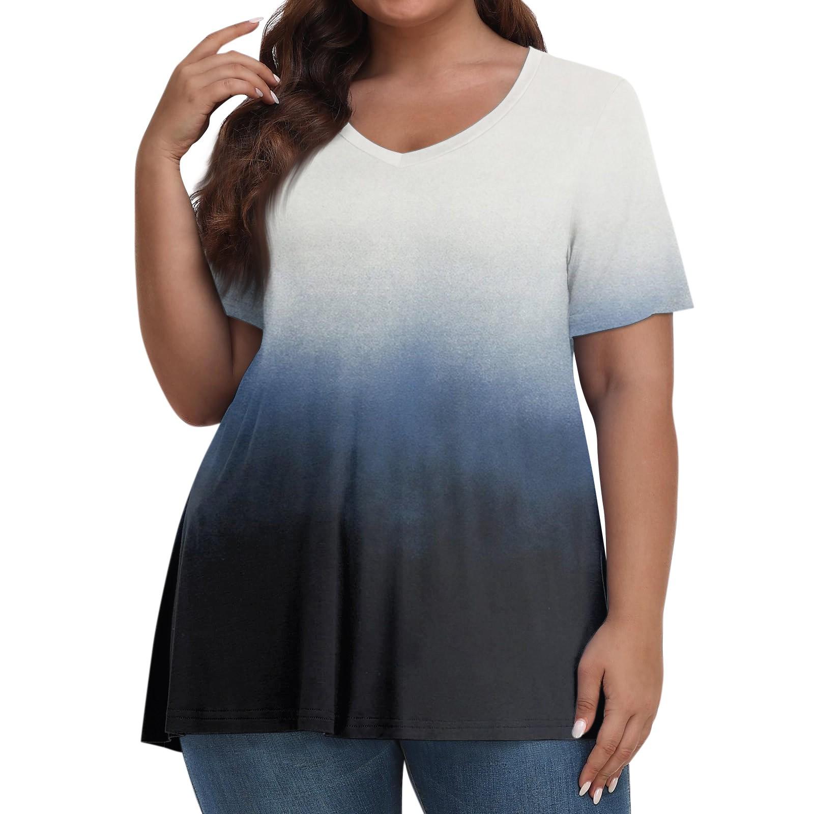 

Женские топы больших размеров, шорты с рукавами, рубашки с V-образным вырезом, повседневная одежда, топы с принтами XXXXL