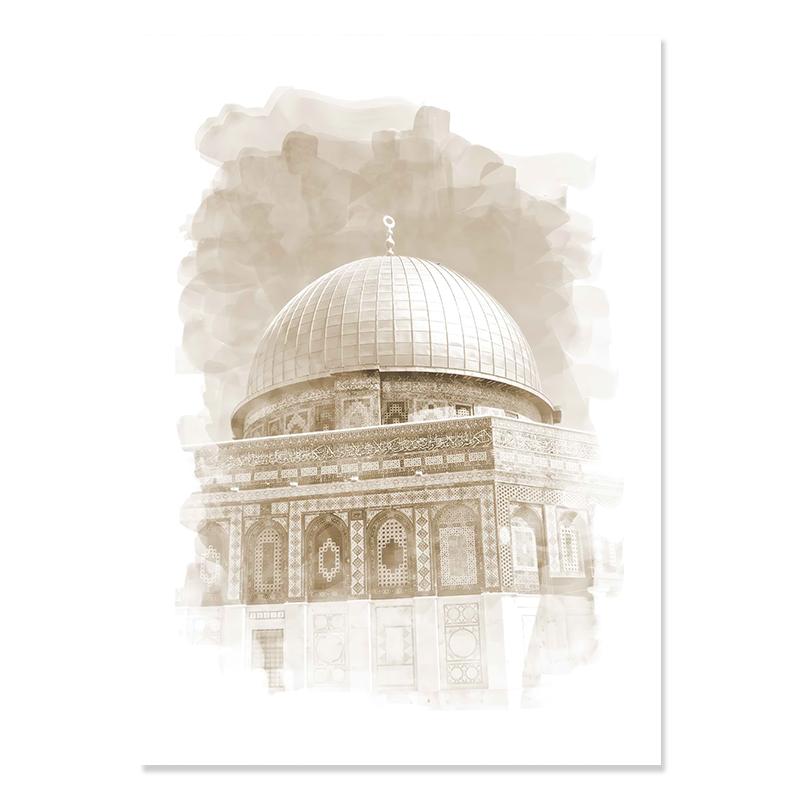 Pósteres de construcción de la paz de Muhammad Beige, caligrafía islámica, pintura en lienzo, arte de pared, impresiones, imagen, decoración del hogar para sala de estar