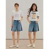 INMAN Retro Patchwork Cotton Denim Shorts