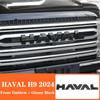 Car Front Network Black Logo Emblems For  Haval H9 2024 2025 Decorative Sticker Body Decal Exterior Grill Markings