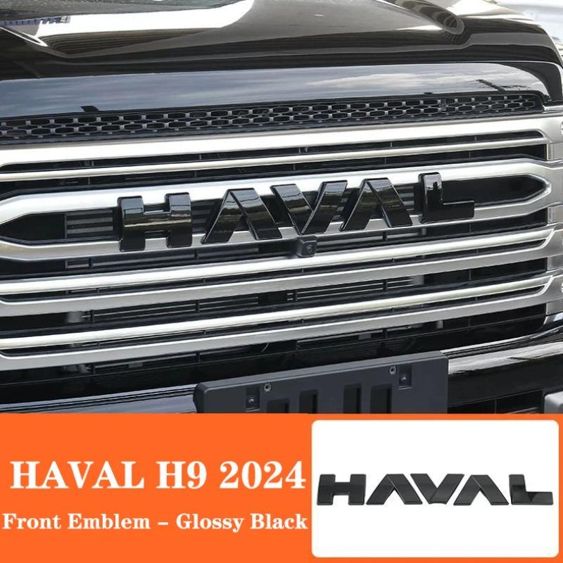 Car Front Network Black Logo Emblems For Haval H9 2024 2025 Decorative Sticker Body Decal Exterior Grill Markings