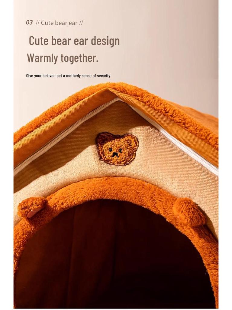 Four Seasons Universal Dog Bed: Washable, Warm, Large, Pet House-Shaped Bed for Dogs and Cats.