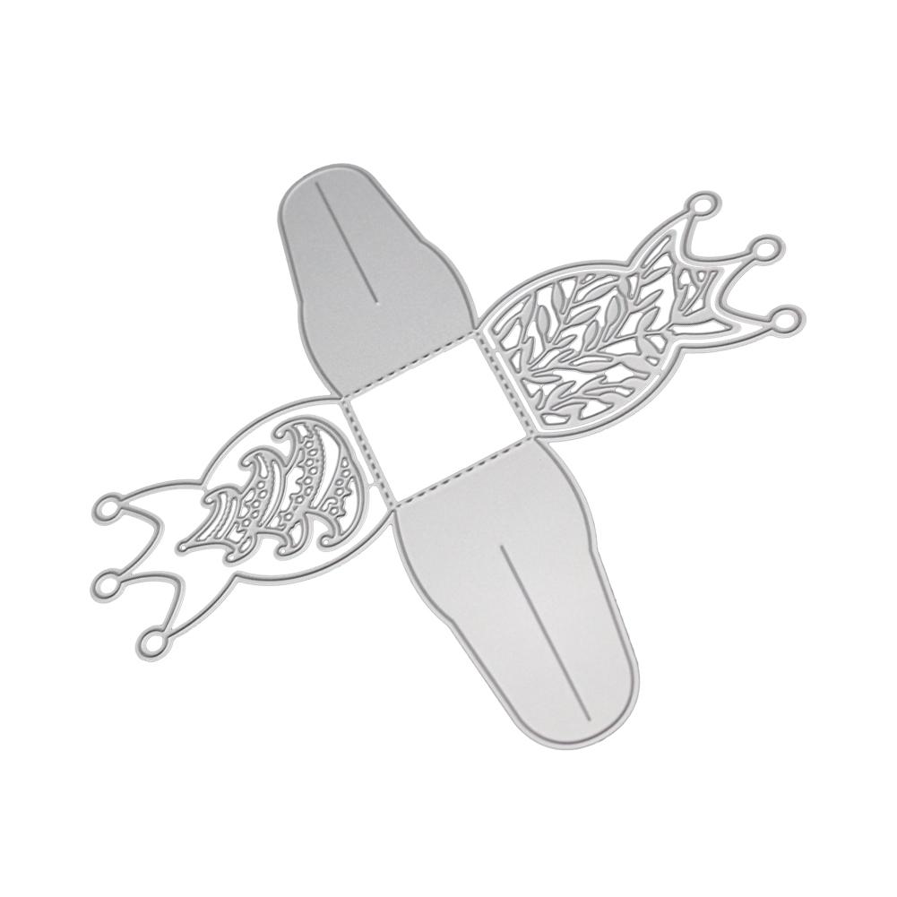 Hollow Out Gift Box Frame Metal Silvery Stencil Embossing Cutting Dies For Diy Scrapbooking Paper Album Cards Making