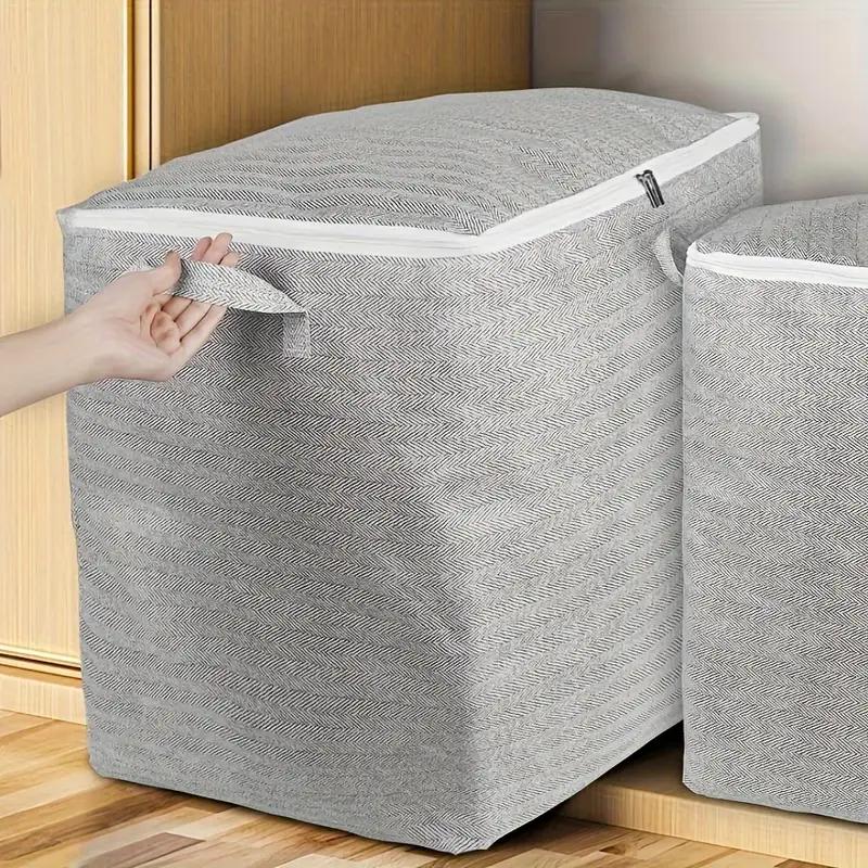 Rectangle Large Capacity Storage Bag, Multipurpose Closet Organizer for Bedding, Comforter, Blankets, Clothes and Toys