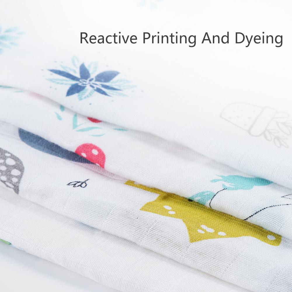 Insular Muslin Swaddle Blanket Bamboo Fiber & Cotton Baby Blankets Soft & Breathable Portable