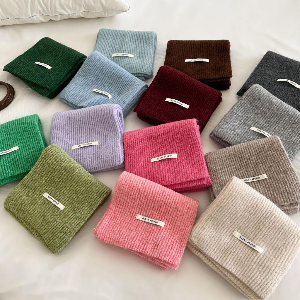 Damen Weicher Uni-Schal Warmer Dicker Plüschschal Lässiger Herbst Winter Mode Halstuch Für Täglich Draußen