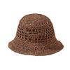 Hollow Crochet Bucket Hat Letter Embroidery Crochet Hat Vintage Fishing Hat  For Women