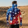 Men's Casual Raglan Sleeve Hooded Long Sleeve Sun Protection Shirt with Graphic Print Lightweight Breathable Fabric for Outdoor Activities