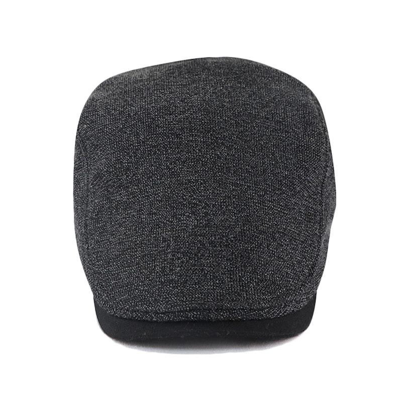 Stitching Men Peak Cap Autumn Winter Forward Cap Warm Middle-Aged Old Cap