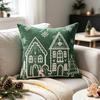 Breathable Christmas Pillowcases House Snowflake Embroidery Pillow Case  Christmas Decor