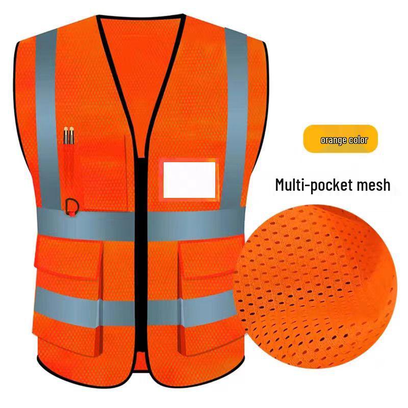 Reflective Logo Safety Vest - Breathable Summer Construction & Volunteer Gear