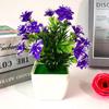 Plastic Lily Cherry Blossom Rose Flowers Potted Plant For Decor Home