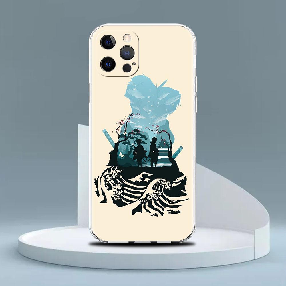 Clear Case For Apple iPhone 14 13 11 12 Pro 7 8 Plus XR X XS Max 6 6S 14Pro Silicone Phone Cover Demon Slayer Anime