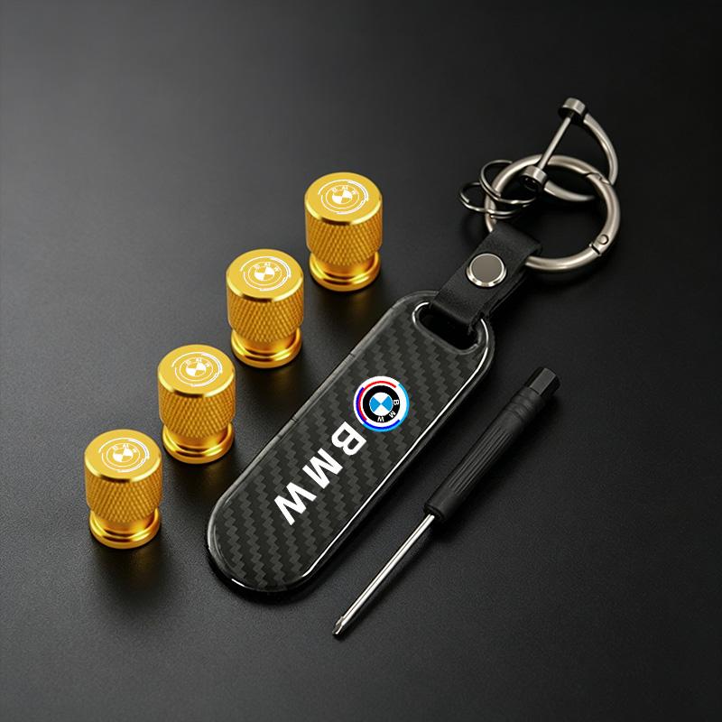 Car Valve Caps Wheel Tires Air Tyre Stem Protective Cover And Car Keychain For BMW M Emblem E46 E36 E34 F10 E90 F30 E53 E30 E87