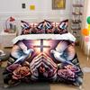 Praying Hands with Doves & Cross Bedding Duvet Cover Set  (1*Duvet Cover 2*Pillowcases, Without Duvet Insert)