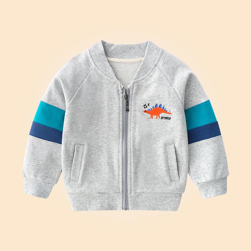 Children's Cartoon Color Block Zipper Cardigan – Spring and Autumn Long Sleeve Toddler Jacket